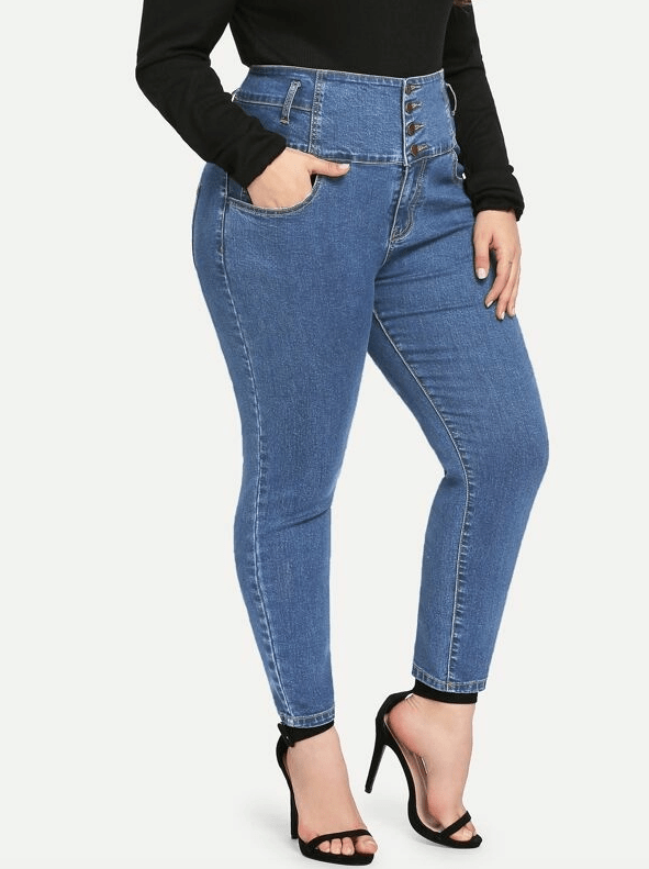 Plus Size High Waisted Jeans - Boho Buys