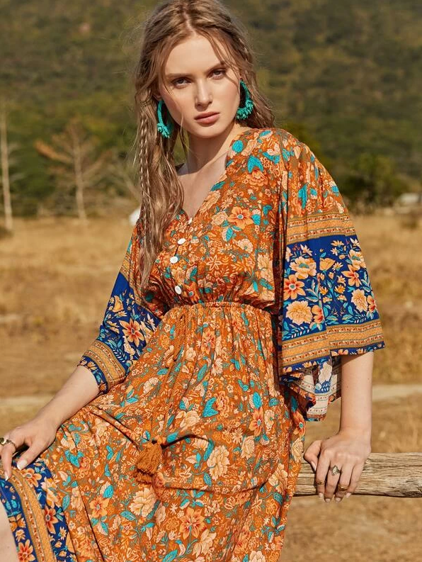 Burnt Orange Maxi Dress Boho Buys