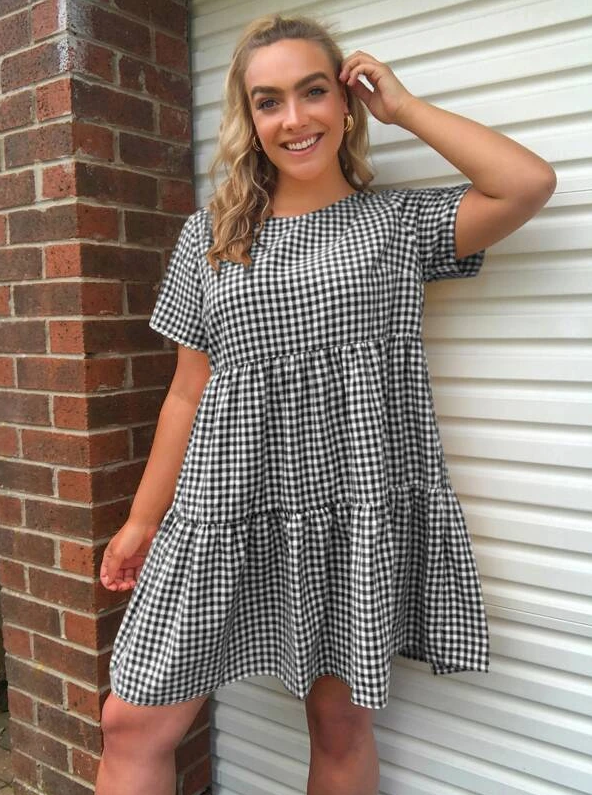 Picnic Gingham Dress | BLACK - Boho Buys