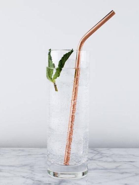 Rose Gold Stainless Steel Straws | Set Of Three - Boho Buys